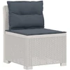 4 Vietų Sodo Sofa su Pagalvėlėmis Ratanų Imitacija PP Balta