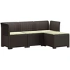 4 Vietų Sodo Sofa su Pagalvėlėmis Ratanų Imitacija PP Ruda