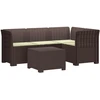 4 Vietų Sodo Sofa su Pagalvėlėmis Ratanų Imitacija PP Ruda