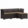 4 Vietų Sodo Sofa su Pagalvėlėmis Ratanų Imitacija PP Ruda