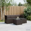 4 Vietų Sodo Sofa su Pagalvėlėmis Ratanų Imitacija PP Ruda