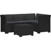 4 Vietų Sodo Sofa su Pagalvėlėmis Ratanų Imitacija PP Antracito