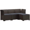 4 Vietų Sodo Sofa su Pagalvėlėmis Ratanų Imitacija PP Ruda