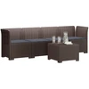 4 vietų sodo sofa su pagalvėmis pintinės išvaizdos PP Ruda