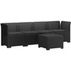 4 vietų sodo sofa su pagalvėmis pintinės išvaizdos PP Antracito