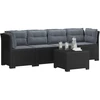 4 vietų sodo sofa su pagalvėmis pintinės išvaizdos PP Antracito
