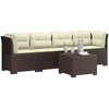 4 vietų sodo sofa su pagalvėmis pintinės išvaizdos PP Ruda