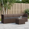 4 vietų sodo sofa su pagalvėmis pintinės išvaizdos PP Ruda