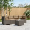 4 vietų sodo sofa su pagalvėmis pintinės išvaizdos PP