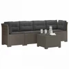 4 vietų sodo sofa su pagalvėmis pintinės išvaizdos PP