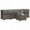 4 vietų sodo sofa su pagalvėmis pintinės išvaizdos PP