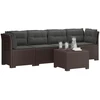 4 vietų sodo sofa su pagalvėmis pintinės išvaizdos PP Ruda
