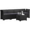 4 vietų sodo sofa su pagalvėmis pintinės išvaizdos PP Antracito