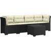 4 vietų sodo sofa su pagalvėmis pintinės išvaizdos PP Antracito