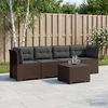 4 vietų sodo sofa su pagalvėmis pintinės išvaizdos PP Ruda