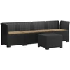 4 vietų sodo sofa su pagalvėmis pintinės išvaizdos PP Antracito