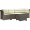 4 vietų sodo sofa su pagalvėmis pintinės išvaizdos PP
