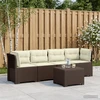 4 vietų sodo sofa su pagalvėmis pintinės išvaizdos PP Ruda
