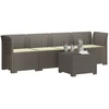 4 vietų sodo sofa su pagalvėmis pintinės išvaizdos PP