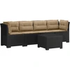4 vietų sodo sofa su pagalvėmis pintinės išvaizdos PP Antracito