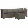 4 vietų sodo sofa su pagalvėmis pintinės išvaizdos PP