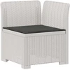 4 vietų sodo sofa su pagalvėmis pintinės išvaizdos PP Balta