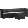 4 vietų sodo sofa su pagalvėmis pintinės išvaizdos PP Antracito