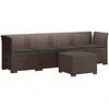 4 vietų sodo sofa su pagalvėmis pintinės išvaizdos PP Ruda
