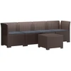 4 vietų sodo sofa su pagalvėmis pintinės išvaizdos PP Ruda