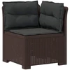 4 vietų sodo sofa su pagalvėmis pintinės išvaizdos PP Ruda
