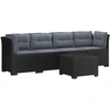 4 vietų sodo sofa su pagalvėmis pintinės išvaizdos PP Antracito