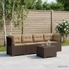 4 vietų sodo sofa su pagalvėmis pintinės išvaizdos PP Ruda