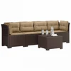 4 vietų sodo sofa su pagalvėmis pintinės išvaizdos PP Ruda