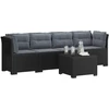 4 vietų sodo sofa su pagalvėmis pintinės išvaizdos PP Antracito