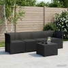 4 vietų sodo sofa su pagalvėmis pintinės išvaizdos PP Antracito