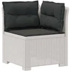 4 vietų sodo sofa su pagalvėmis pintinės išvaizdos PP Balta