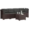 4 vietų sodo sofa su pagalvėmis pintinės išvaizdos PP Ruda