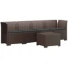 4 vietų sodo sofa su pagalvėmis pintinės išvaizdos PP Ruda