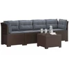 4 vietų sodo sofa su pagalvėmis pintinės išvaizdos PP Ruda