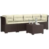 4 vietų sodo sofa su pagalvėmis pintinės išvaizdos PP Ruda