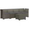 4 vietų sodo sofa su pagalvėmis pintinės išvaizdos PP