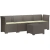 4 vietų sodo sofa su pagalvėmis pintinės išvaizdos PP