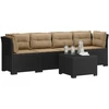 4 vietų sodo sofa su pagalvėmis pintinės išvaizdos PP Antracito