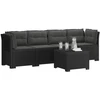4 vietų sodo sofa su pagalvėmis pintinės išvaizdos PP Antracito