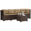 4 vietų sodo sofa su pagalvėmis pintinės išvaizdos PP Ruda