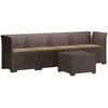 4 vietų sodo sofa su pagalvėmis pintinės išvaizdos PP Ruda