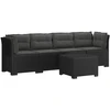 4 vietų sodo sofa su pagalvėmis pintinės išvaizdos PP Antracito