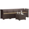 4 vietų sodo sofa su pagalvėmis pintinės išvaizdos PP Ruda