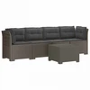 4 vietų sodo sofa su pagalvėmis pintinės išvaizdos PP