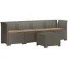 4 vietų sodo sofa su pagalvėmis pintinės išvaizdos PP